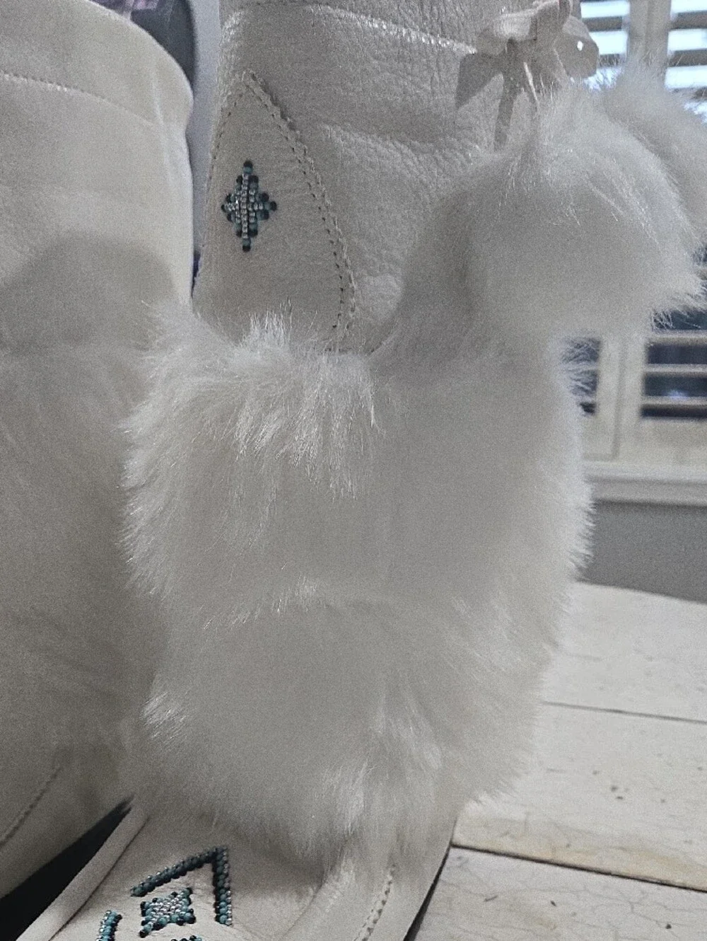 White Faux-Fur Women's Winter Boots